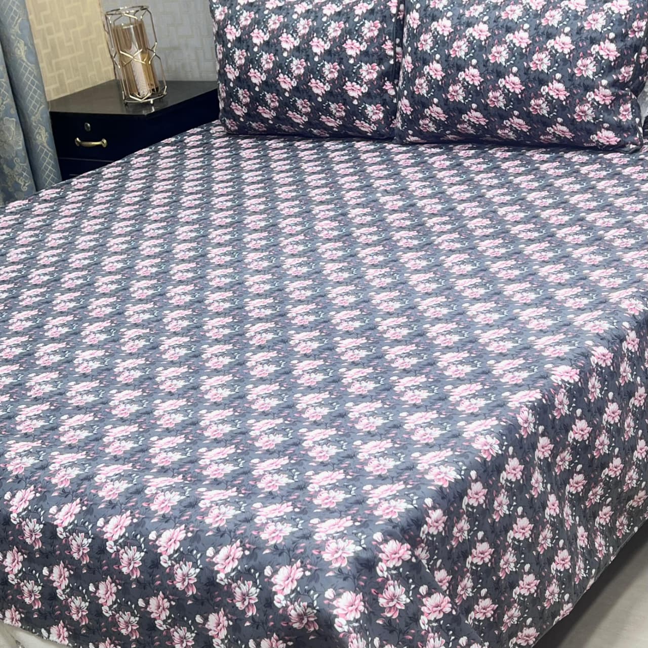MAHROSH 3D Crystal Cotton Bedsheet - Design 035