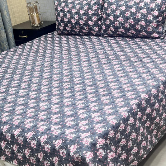 MAHROSH 3D Crystal Cotton Bedsheet - Design 035