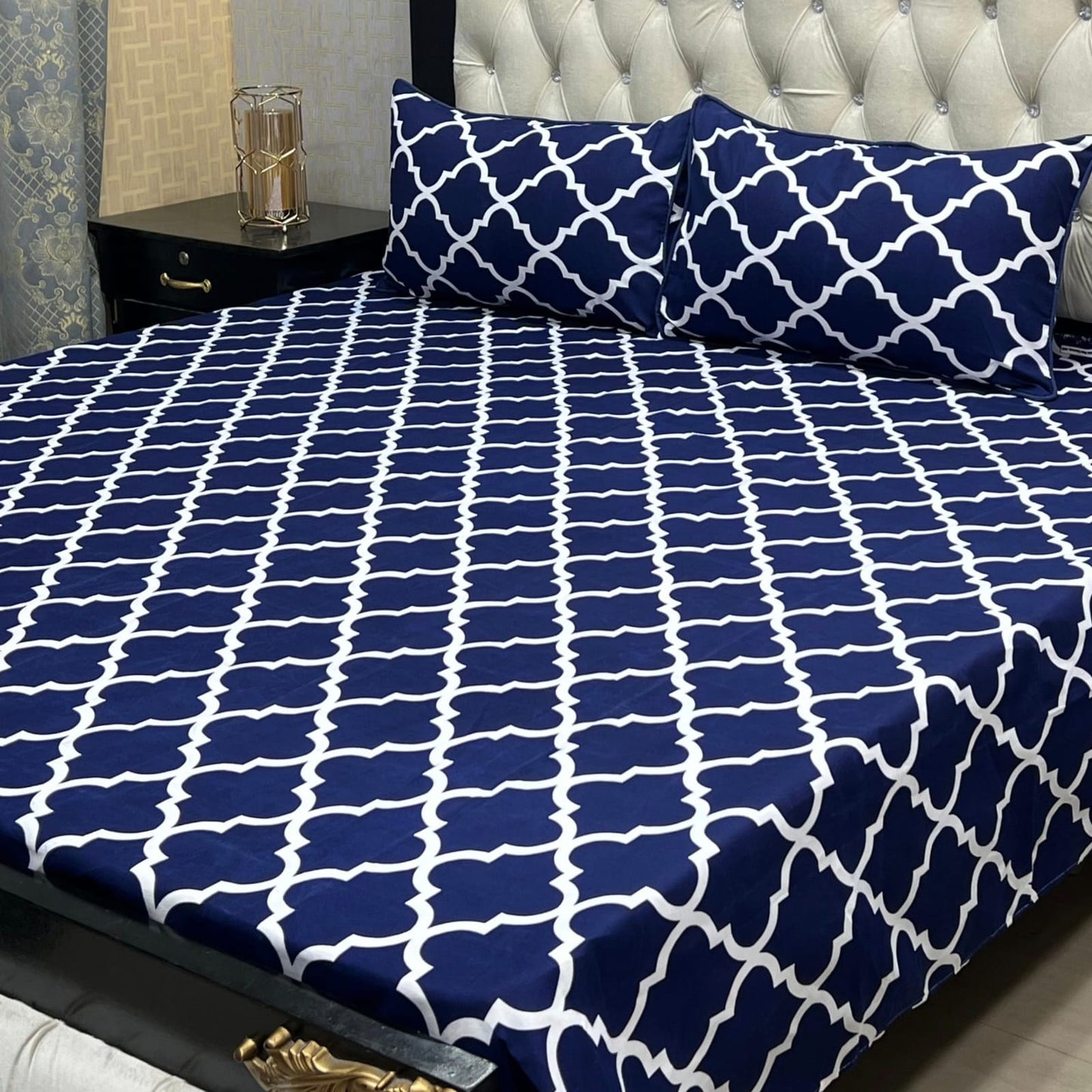 MAHROSH 3D Crystal Cotton Bedsheet - Design 036