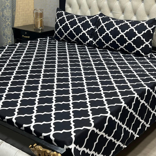 MAHROSH 3D Crystal Cotton Bedsheet - Design 044