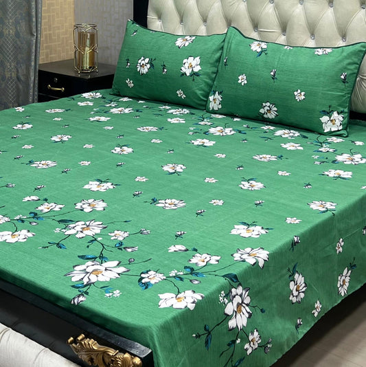 MAHROSH 3D Crystal Cotton Bedsheet - Design 033