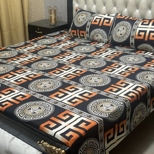 MAHROSH 3D Crystal Cotton Bedsheet - Design 062
