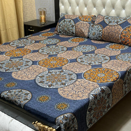 MAHROSH 3D Crystal Cotton Bedsheet - Design 001