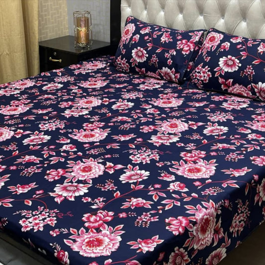 MAHROSH 3D Crystal Cotton Bedsheet - Design 067