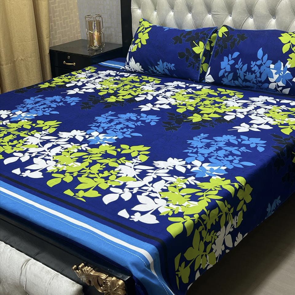 MAHROSH 3D Crystal Cotton Bedsheet - Design 083
