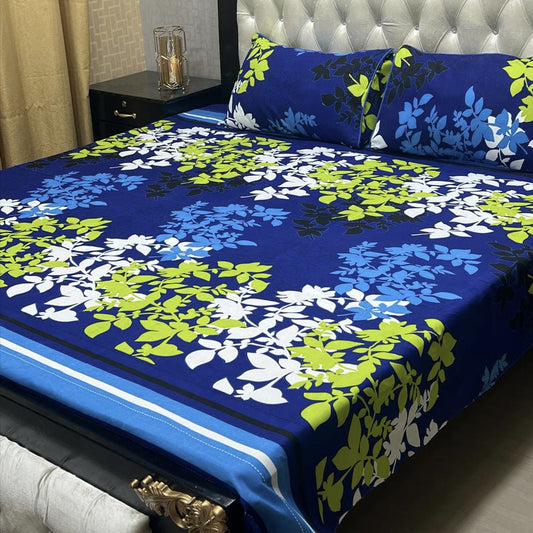 MAHROSH 3D Crystal Cotton Bedsheet - Design 083