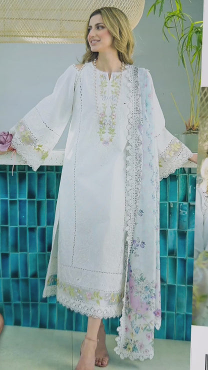 AGHA NOOR LAWN EMBROIDERED 3 PCS
