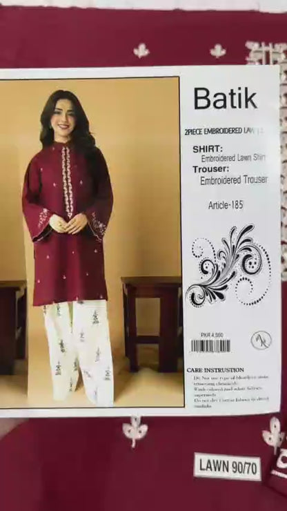 BATIK Lawn Embroidered 2 pcs