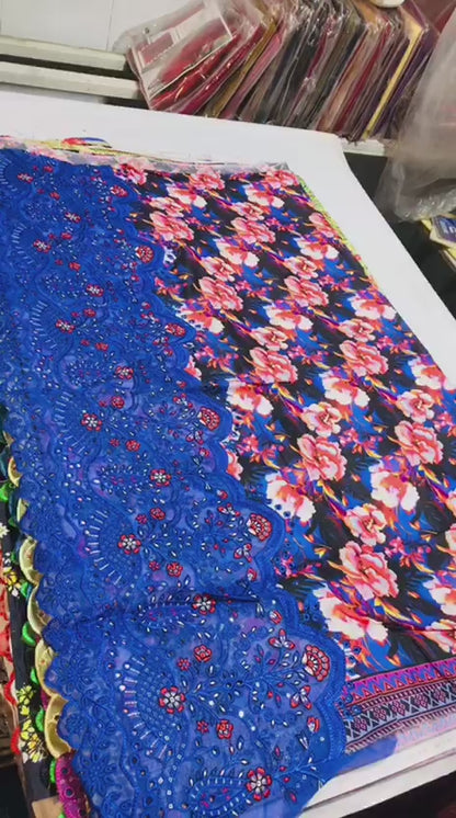 Cross Stich Linen Printed Embroidered 3 PCS